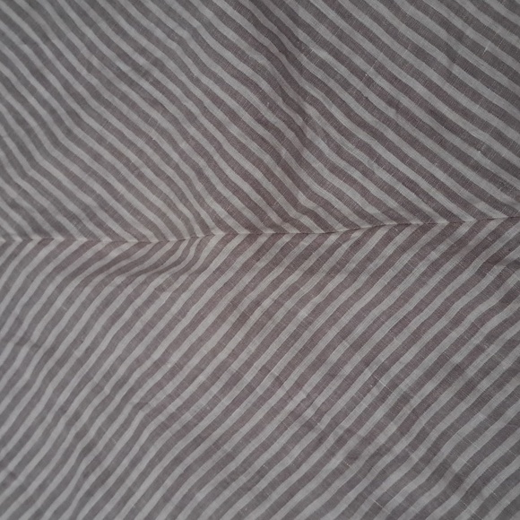 TAHARI 100% LINEN TOP V Neck short sleeve stripe coastal resort wear beachy SM - Picture 10 of 10